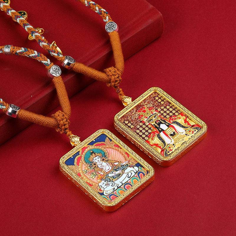 PATRON SAINT DRAGON FIVE LORDS TWELVE ZODIAC DOUBLE-SIDED THANGKA