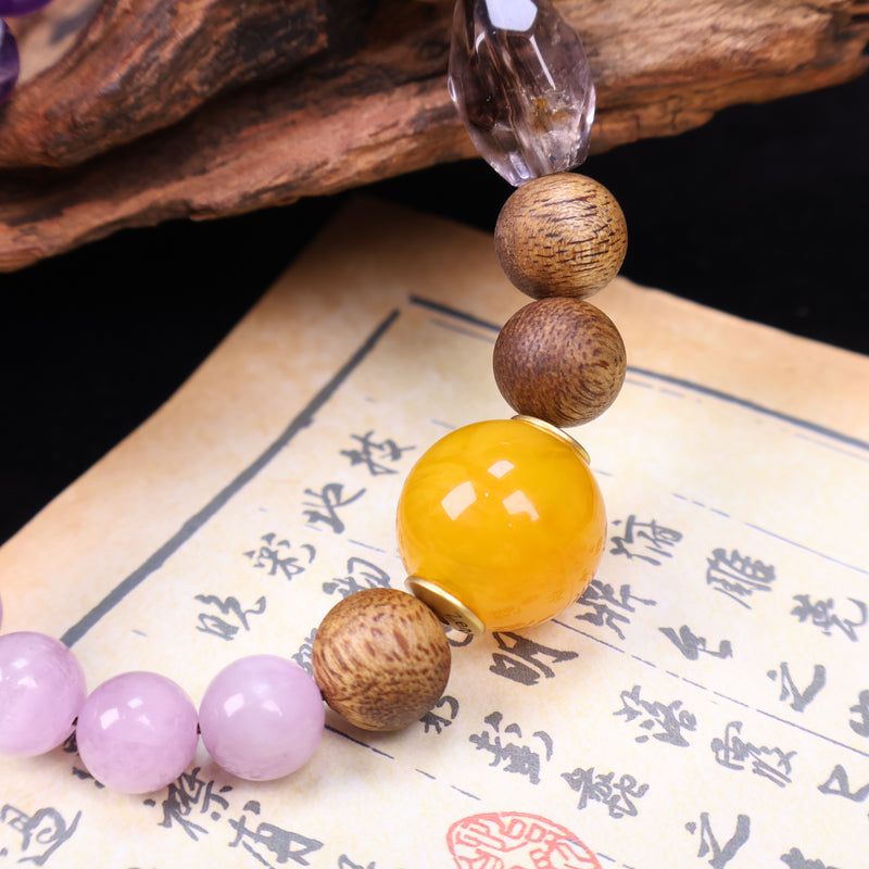 AGARWOOD AMETHYST SECOND GENERATION BEESWAX BRACELET-4