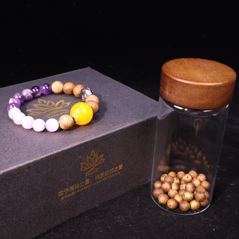 AGARWOOD AMETHYST SECOND GENERATION BEESWAX BRACELET-6