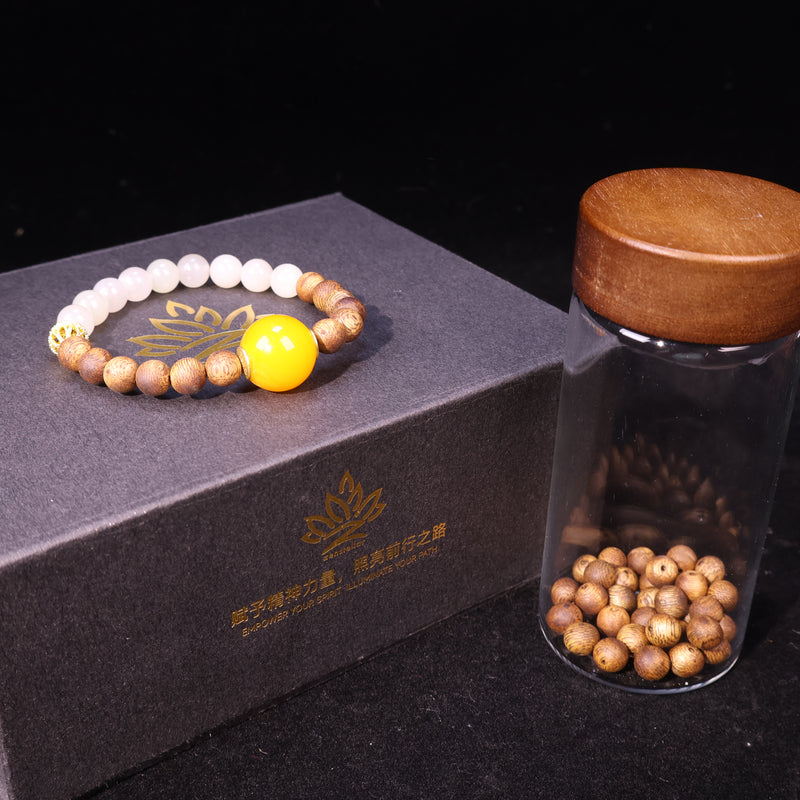 AGARWOOD HETIAN JADE SECOND GENERATION BEESWAX BRACELET-6
