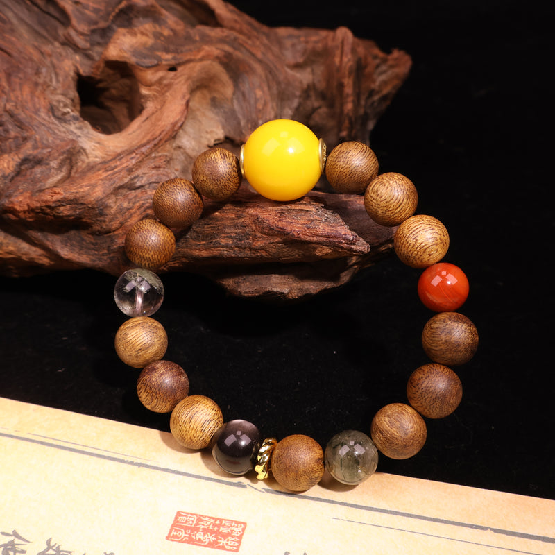 AGARWOOD MULTISTONE SECOND GENERATION BEESWAX BRACELET-3