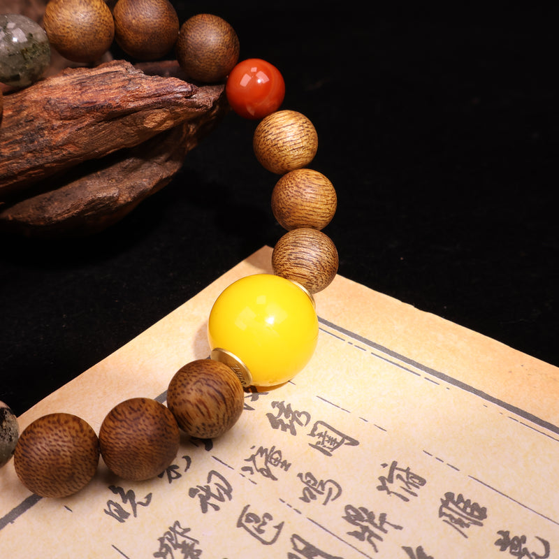 AGARWOOD MULTISTONE SECOND GENERATION BEESWAX BRACELET-4