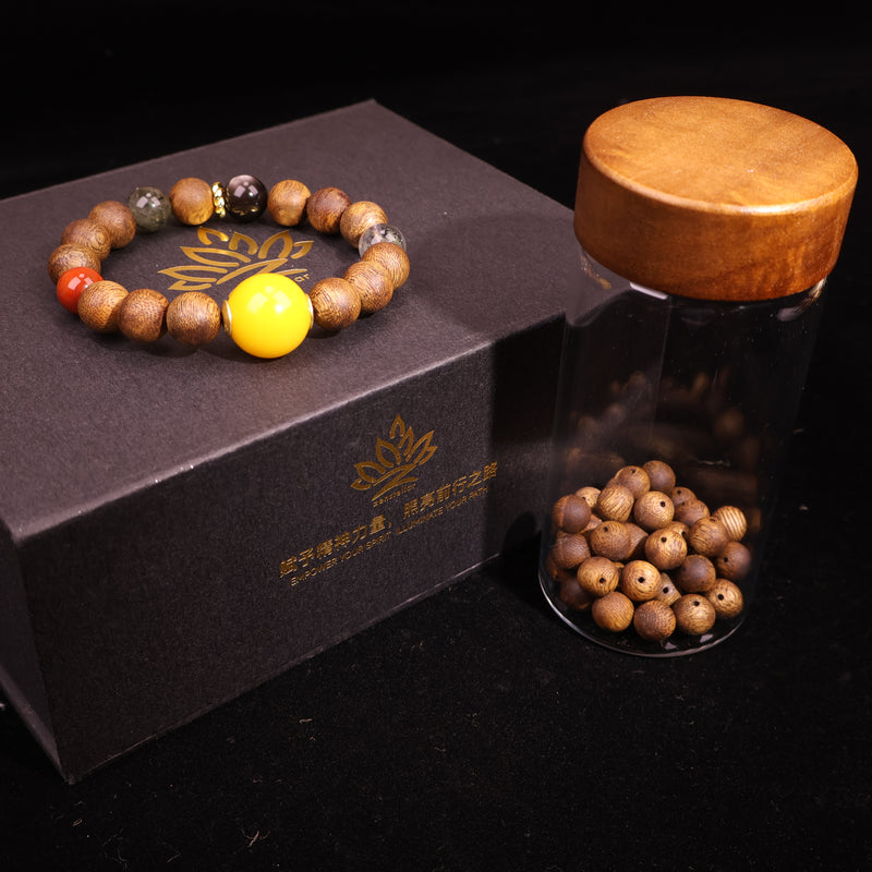 AGARWOOD MULTISTONE SECOND GENERATION BEESWAX BRACELET-6