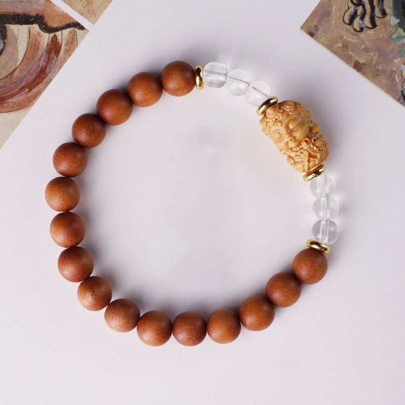 BARBIE SANDALWOOD WHITE CRYSTAL BRACELET-1