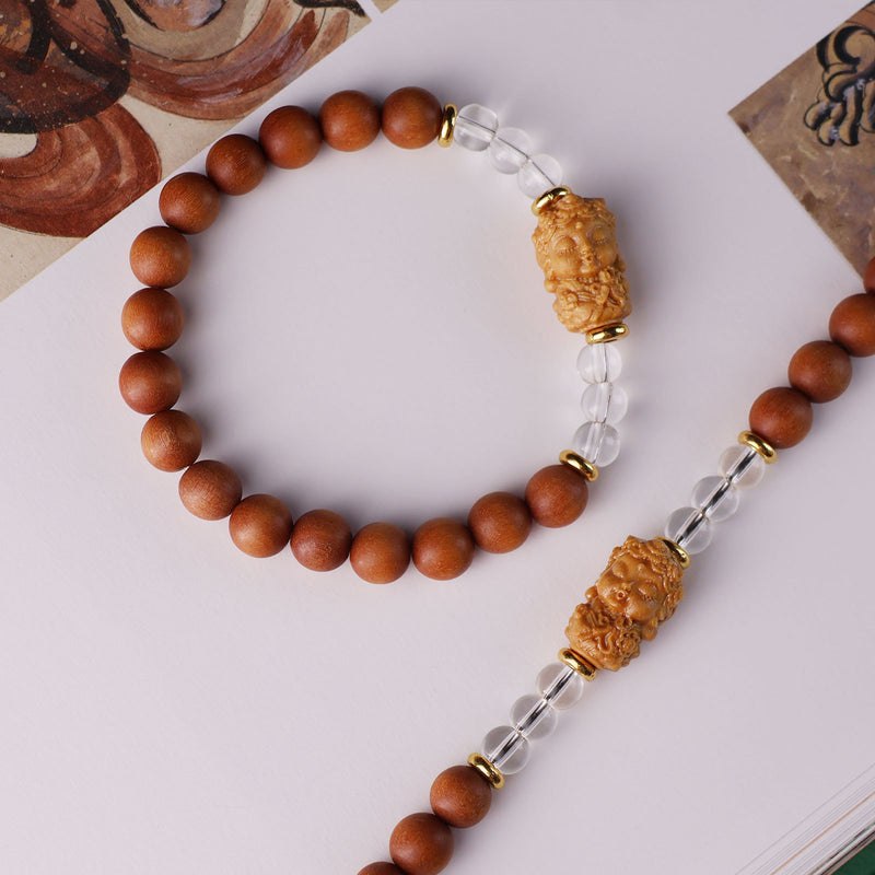 BARBIE SANDALWOOD WHITE CRYSTAL BRACELET-2