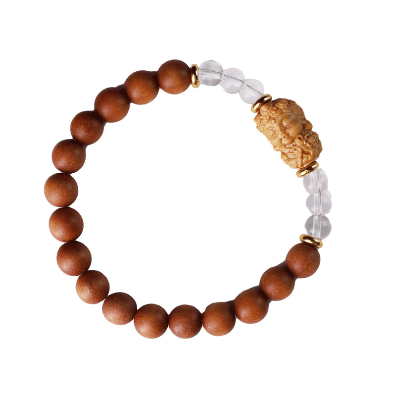 BARBIE SANDALWOOD WHITE CRYSTAL BRACELET-3