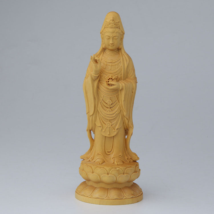 BOXWOOD PUTUO NANHAI GUANYIN STATUE-1