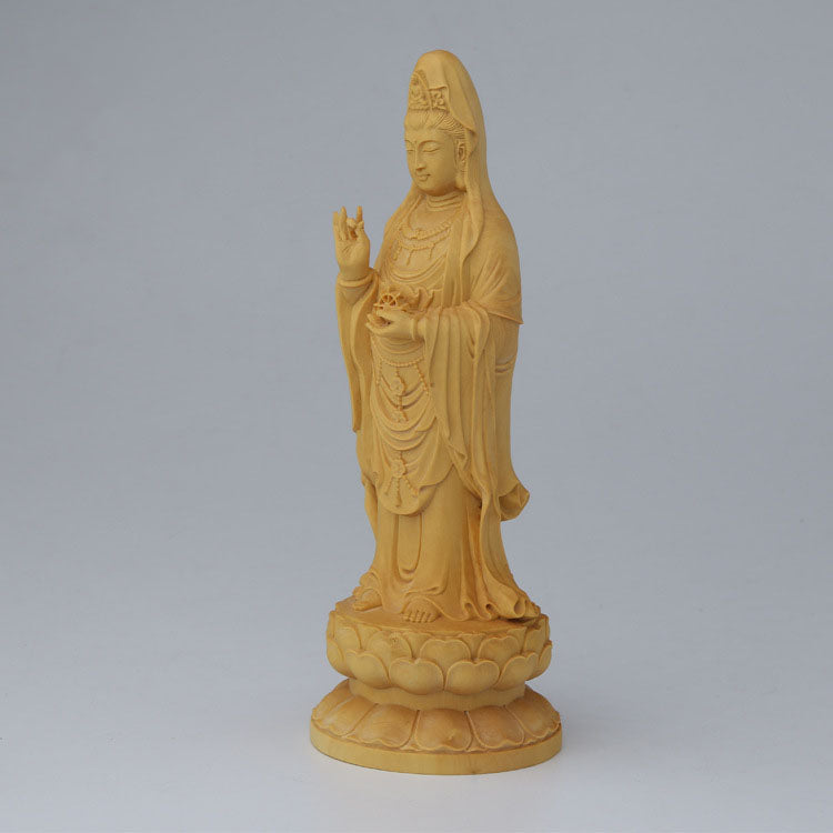 BOXWOOD PUTUO NANHAI GUANYIN STATUE-2
