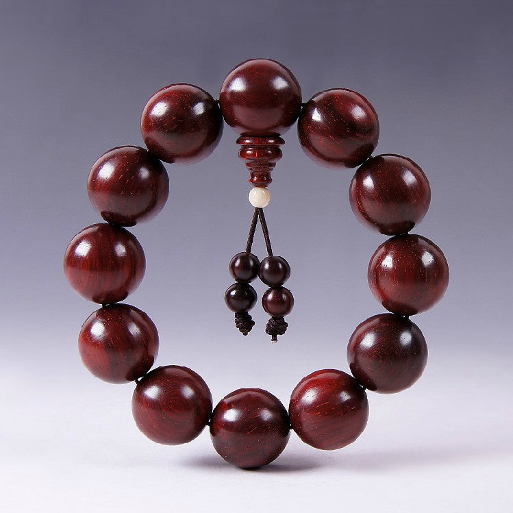INDIAN LEAFLET PTEROCARPUS SANTALINUS WOOD BRACELET-3