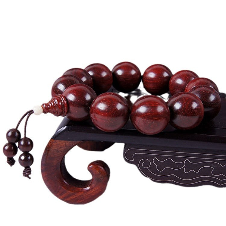 INDIAN LEAFLET PTEROCARPUS SANTALINUS WOOD BRACELET-4
