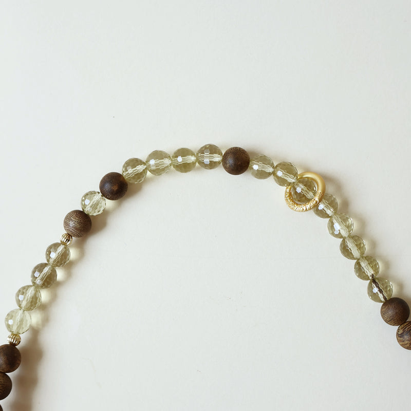 QINAN AGARWOOD FACETED CITRINE THREE-CIRCLE BRACELET-4