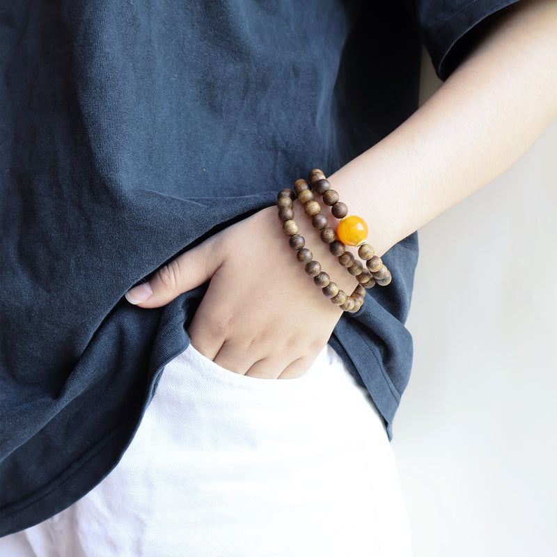 QINAN AGARWOOD THREE-CIRCLE BRACELET-3