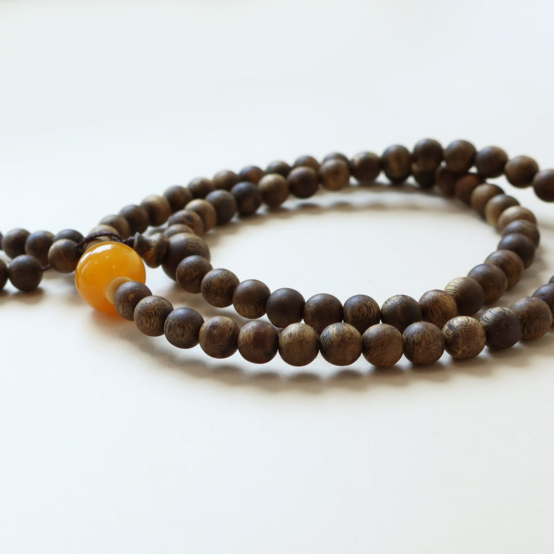 QINAN AGARWOOD THREE-CIRCLE BRACELET-5