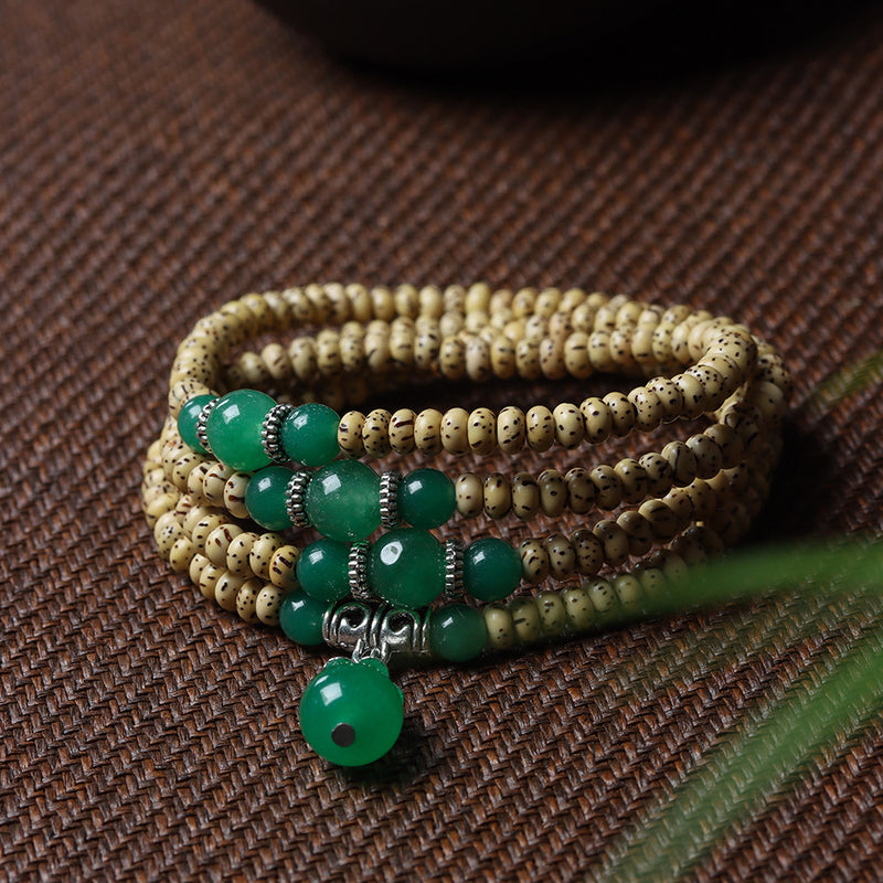 STAR MOON BODHI GREEN AGATE BRACELET-1