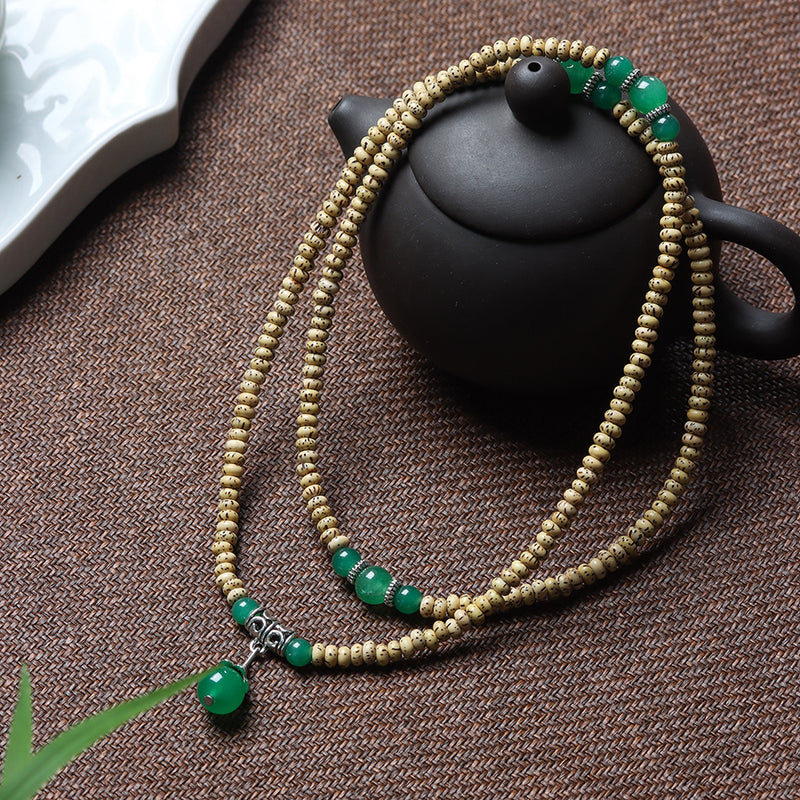 STAR MOON BODHI GREEN AGATE BRACELET-2