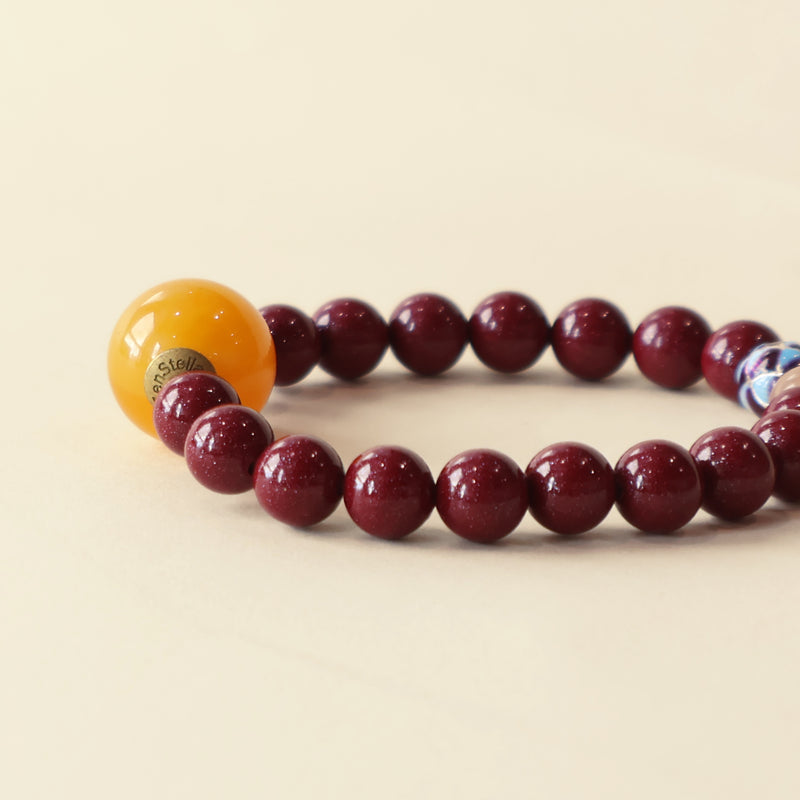 VERMILION LUCK BRACELET–CINNABAR ORANGE MOONSTONE-3