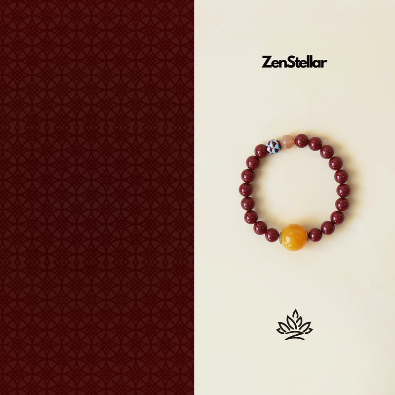 VERMILION LUCK BRACELET–CINNABAR ORANGE MOONSTONE-6