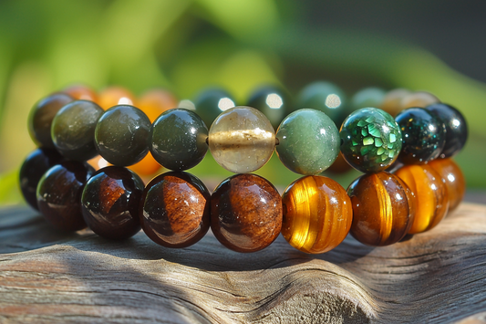 Wealth - Attracting Abundance with Wooden Bead and Crystal Bracelets