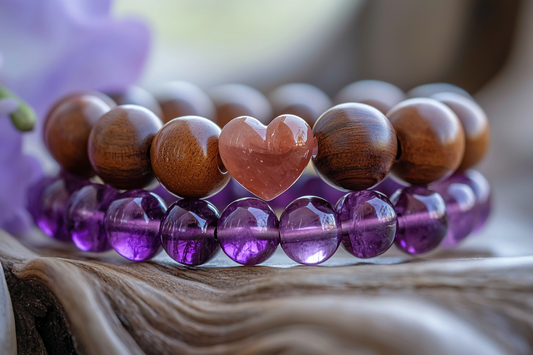 Love - Attracting and Nurturing Relationships with Wooden Bead and Crystal Bracelets