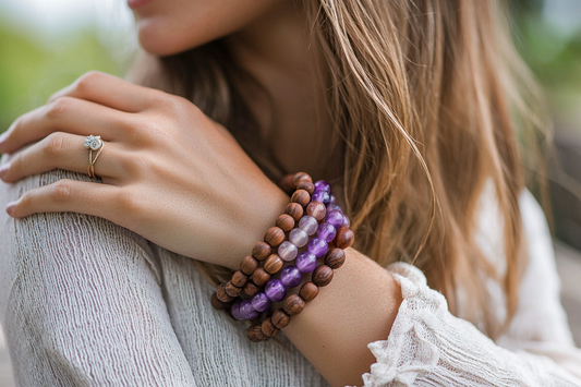 The Meaning and Power of Wearing Wooden Bead and Crystal Bracelets: Why Combining Both is Essential for a Balanced Life