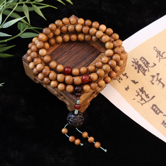 GOLDEN PHOEBE RED AGATE ROSARY-6