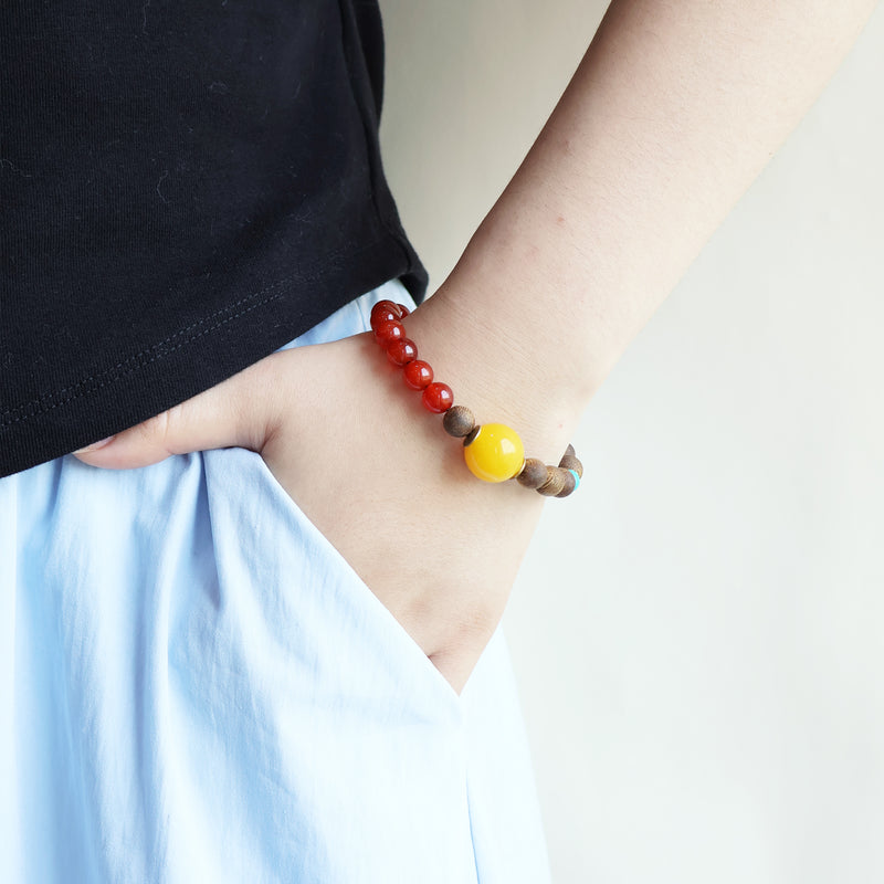 AGARWOOD AGATE TURQUOISE BRACELET-2