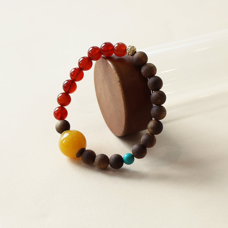 AGARWOOD AGATE TURQUOISE BRACELET-5