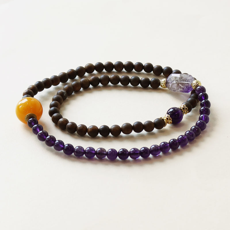 AGARWOOD AMETHYST ROSARY-3