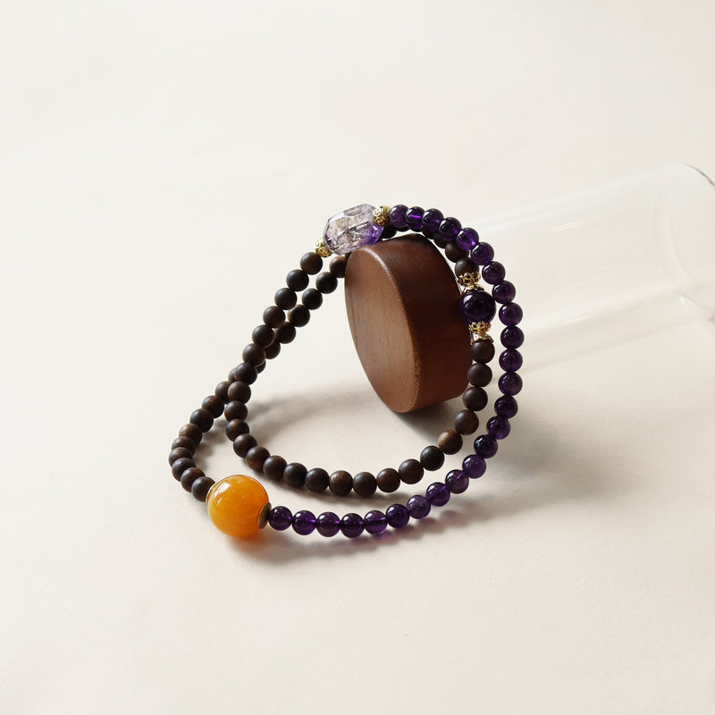 AGARWOOD AMETHYST ROSARY-5