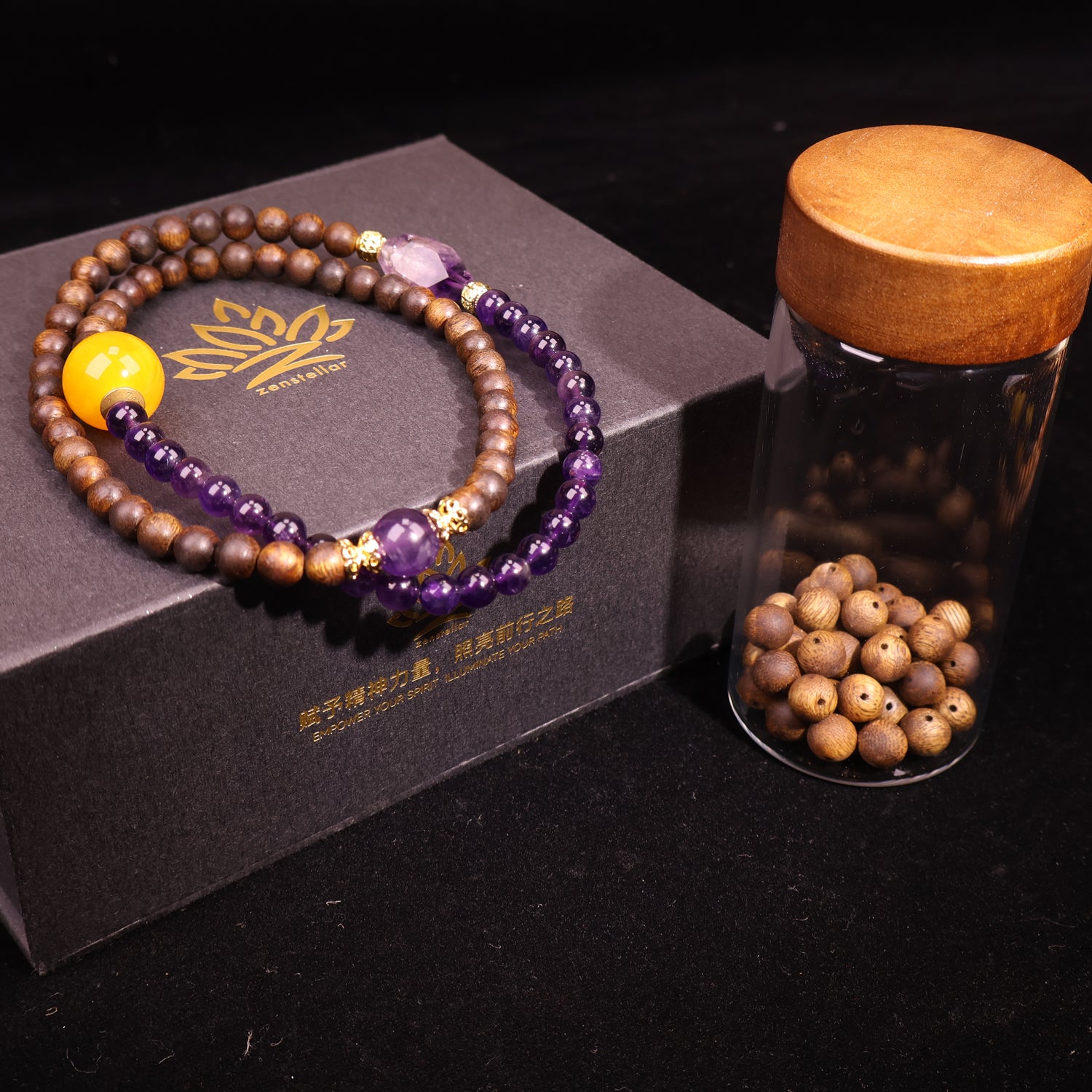 AGARWOOD AMETHYST SECOND GENERATION BEESWAX ROSARY-6