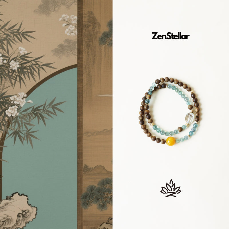 AGARWOOD FLUORITE FREE-FORM CRYSTAL BRACELET-6