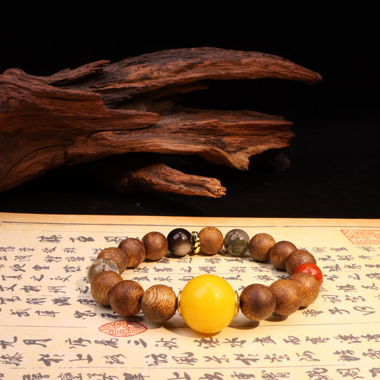 AGARWOOD MULTISTONE SECOND GENERATION BEESWAX BRACELET-2