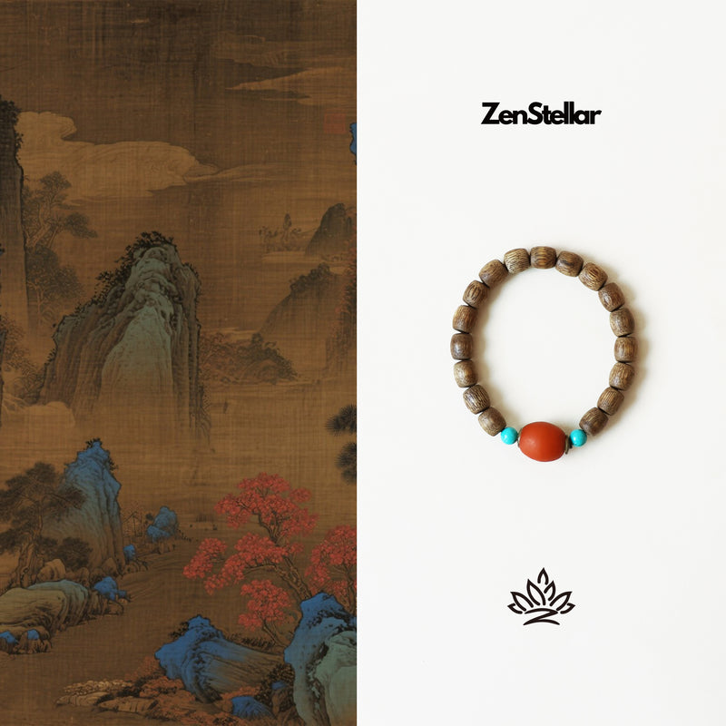 AGARWOOD TURQUOISE BARREL BEADS BRACELET-6