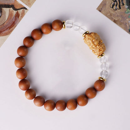 BARBIE SANDALWOOD WHITE CRYSTAL BRACELET-1