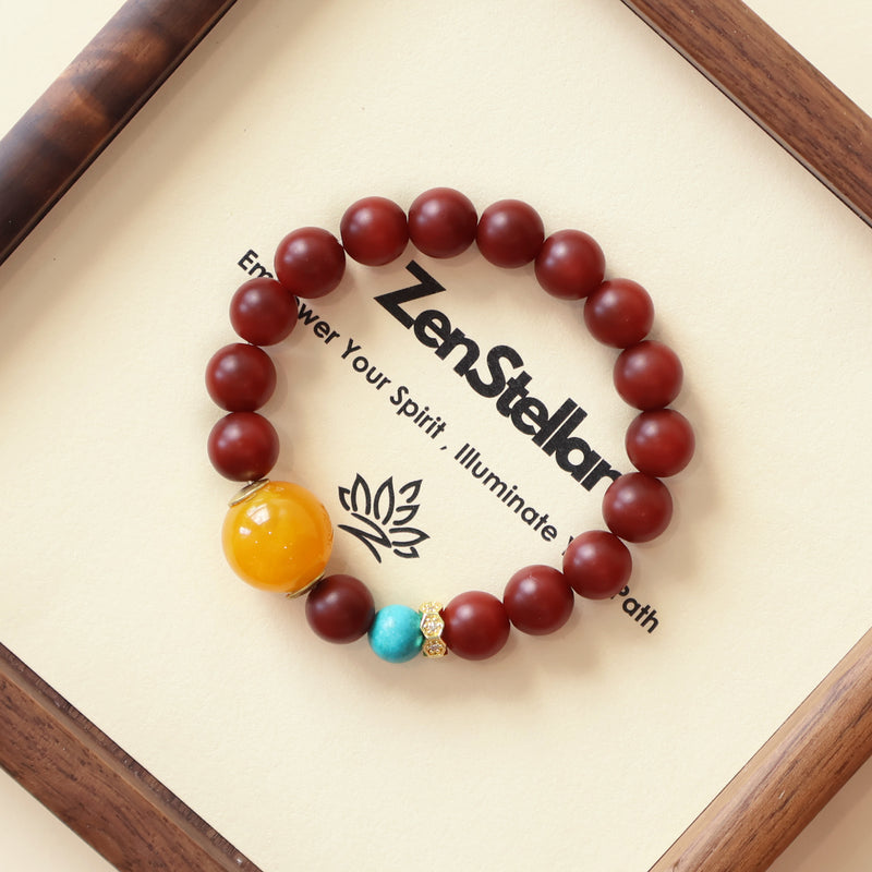 FORTUNE YEAR BRACELET–RED AGATE TURQUOISE-1