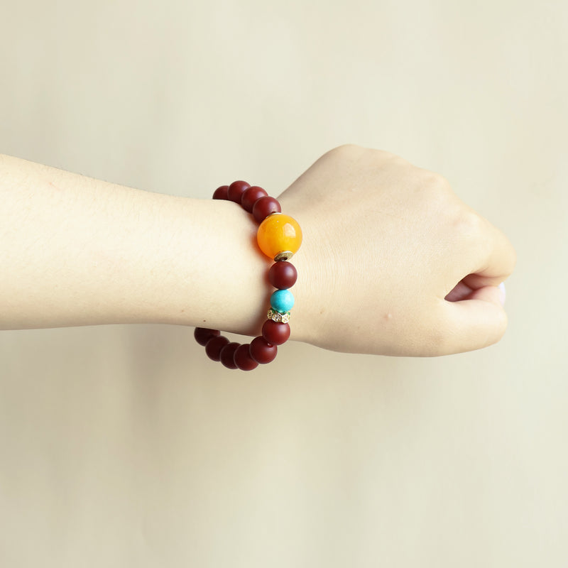 FORTUNE YEAR BRACELET–RED AGATE TURQUOISE-4