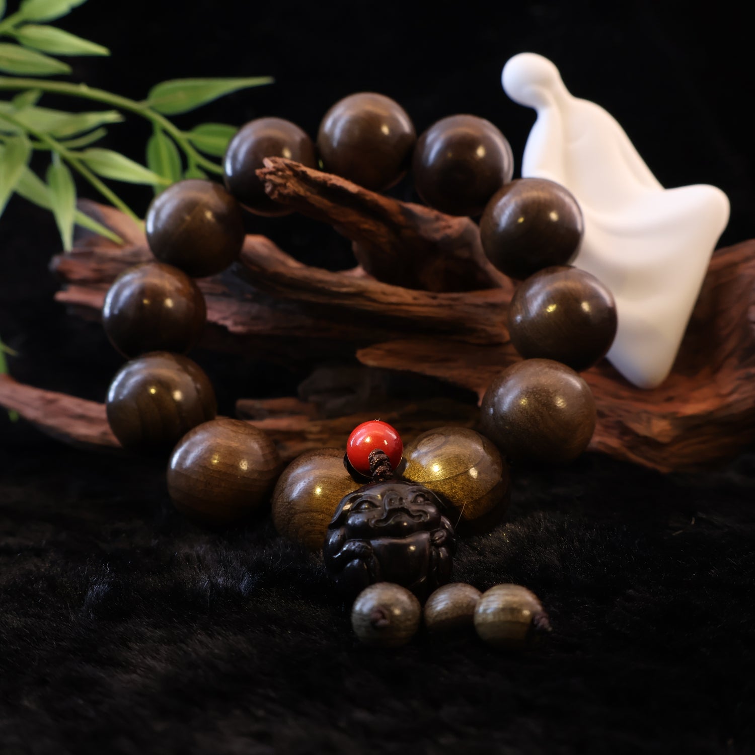 GLOOMY GOLDEN NANMU CINNABAR BRACELET-5