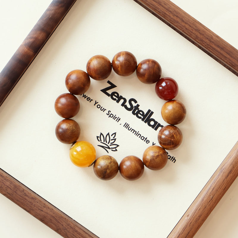 GOLDEN NANMU WATER WAVE RED AGATE BRACELET-1