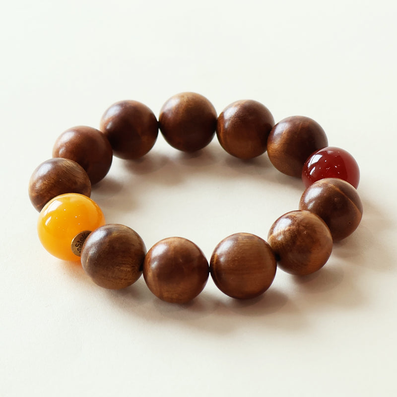 GOLDEN NANMU WATER WAVE RED AGATE BRACELET-3