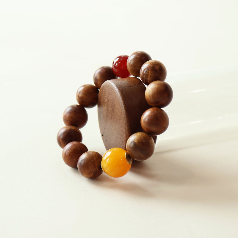 GOLDEN NANMU WATER WAVE RED AGATE BRACELET-5