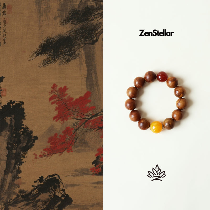 GOLDEN NANMU WATER WAVE RED AGATE BRACELET-6