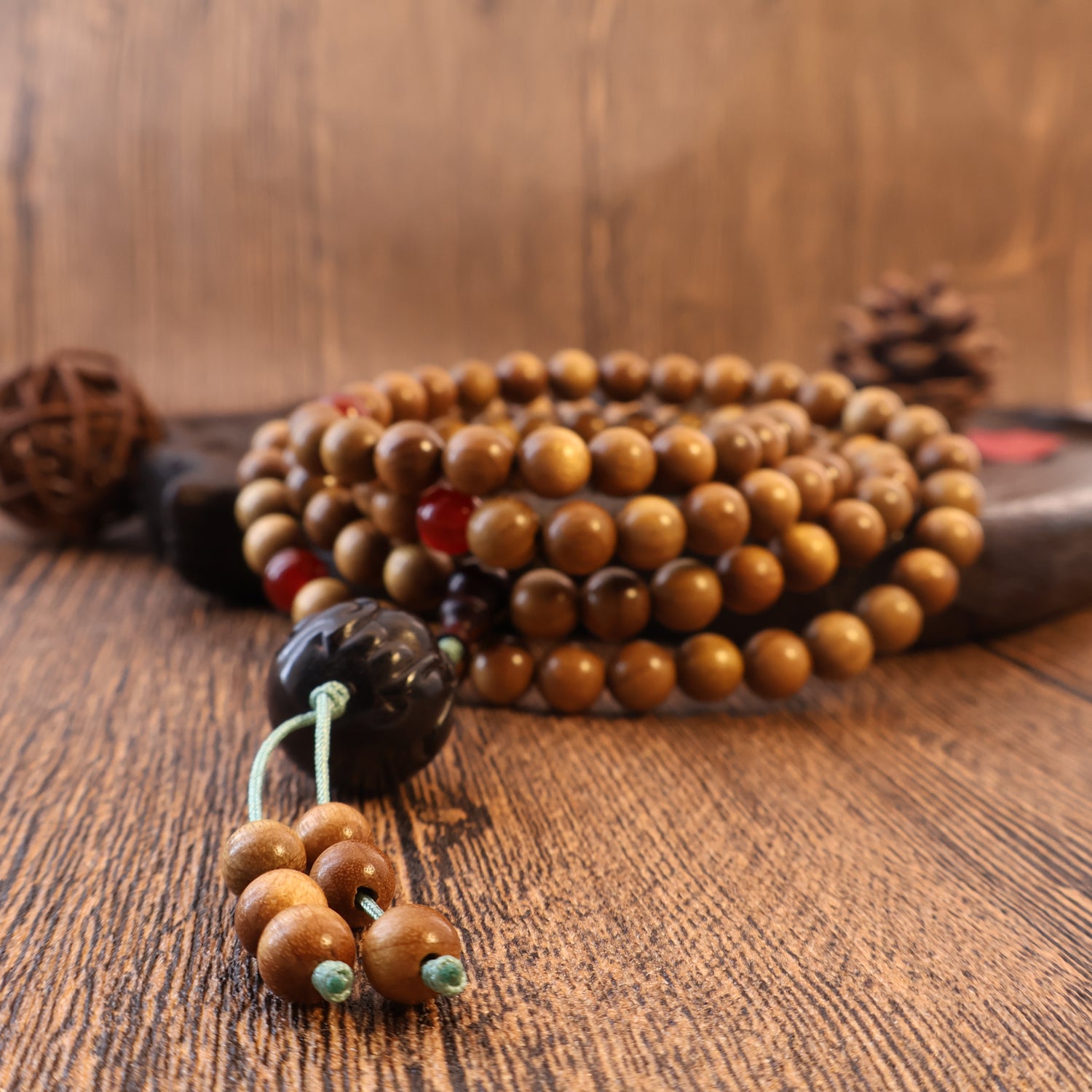GOLDEN PHOEBE RED AGATE ROSARY-2