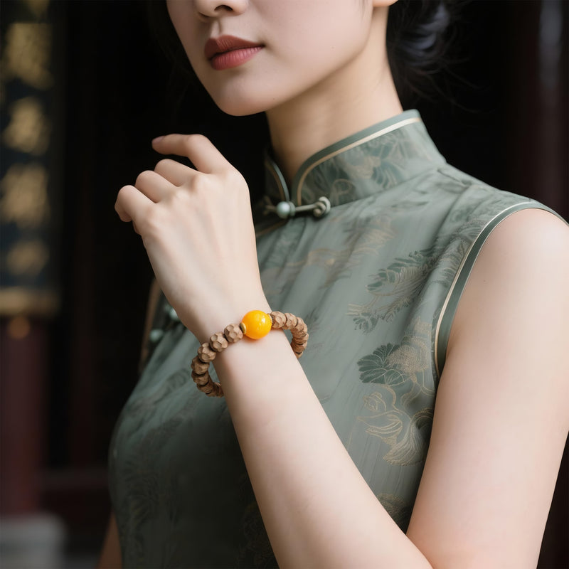 OLD MOUNTAIN SANDALWOOD HAMMER PATTERN BRACELET-3