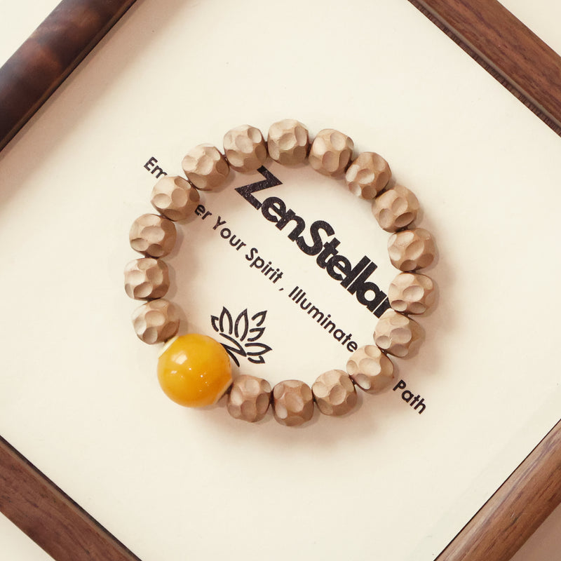 OLD MOUNTAIN SANDALWOOD HAMMER PATTERN BRACELET-5