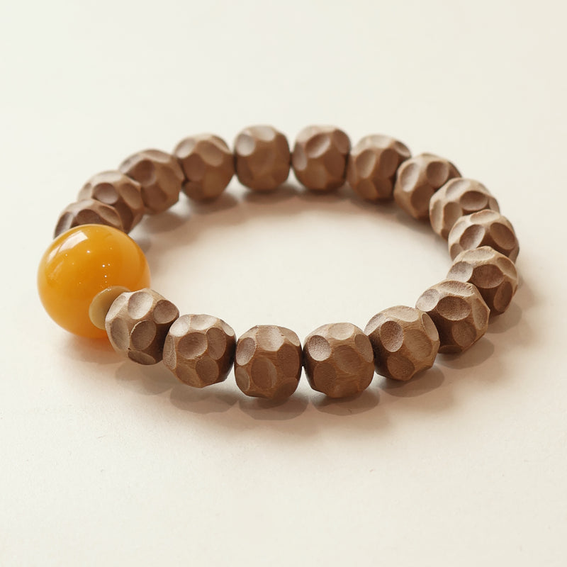 OLD MOUNTAIN SANDALWOOD HAMMER PATTERN BRACELET-6