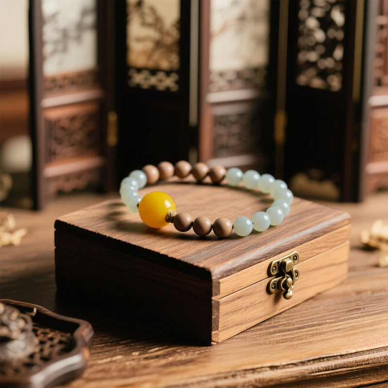 OLD MOUNTAIN SANDALWOOD HETIAN JADE BRACELET-4