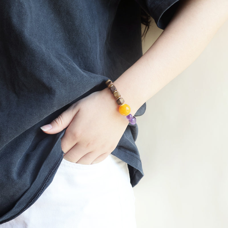 QINAN AGARWOOD AMETHYST BRACELET-3