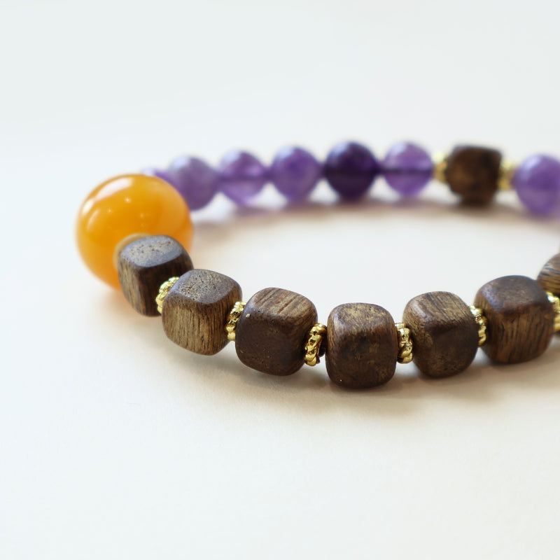 QINAN AGARWOOD AMETHYST BRACELET-4