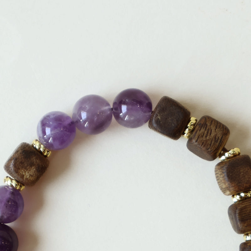 QINAN AGARWOOD AMETHYST BRACELET-6