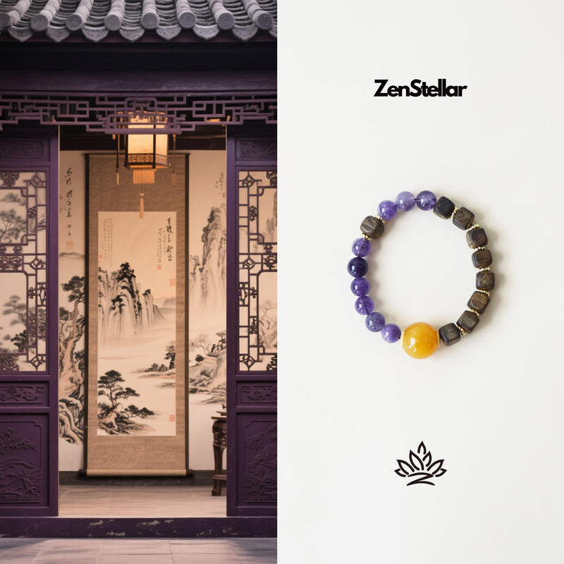 QINAN AGARWOOD AMETHYST BRACELET-8